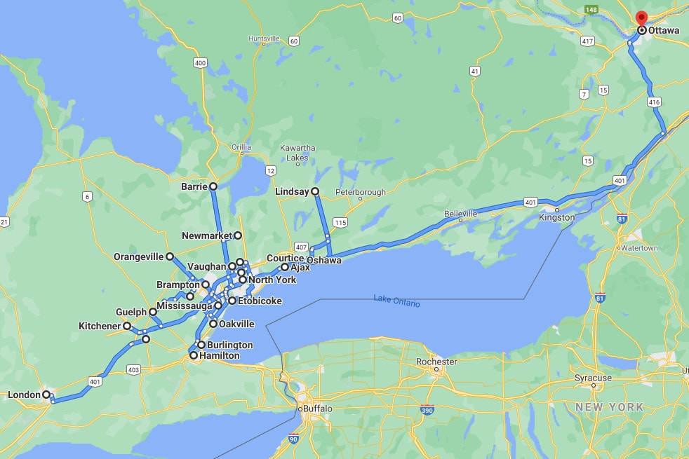 Ontario Leather Pickup And Delivery Cities Served Cities M