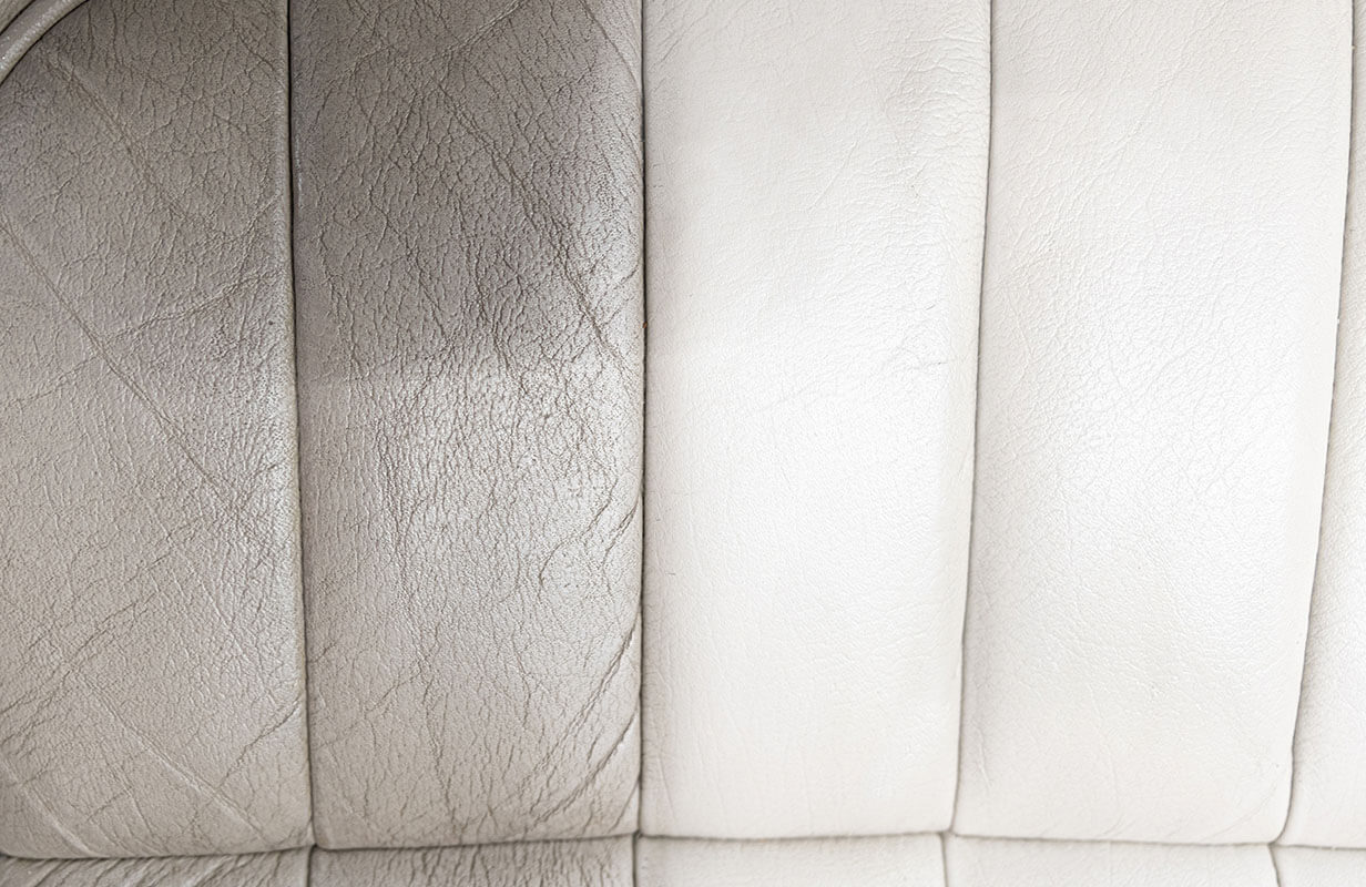 leather sofa repair in Oshawa with colour touch-up