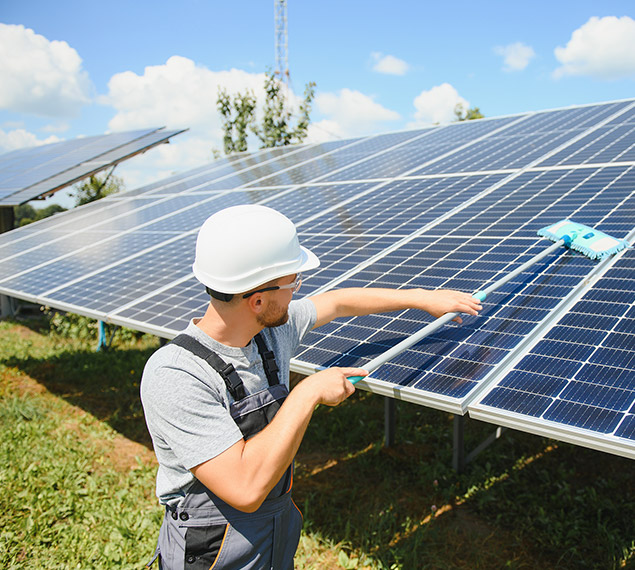 Commercial solar cleaning service