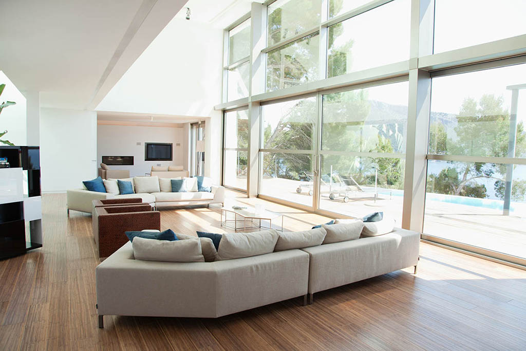 Open living space in modern house
